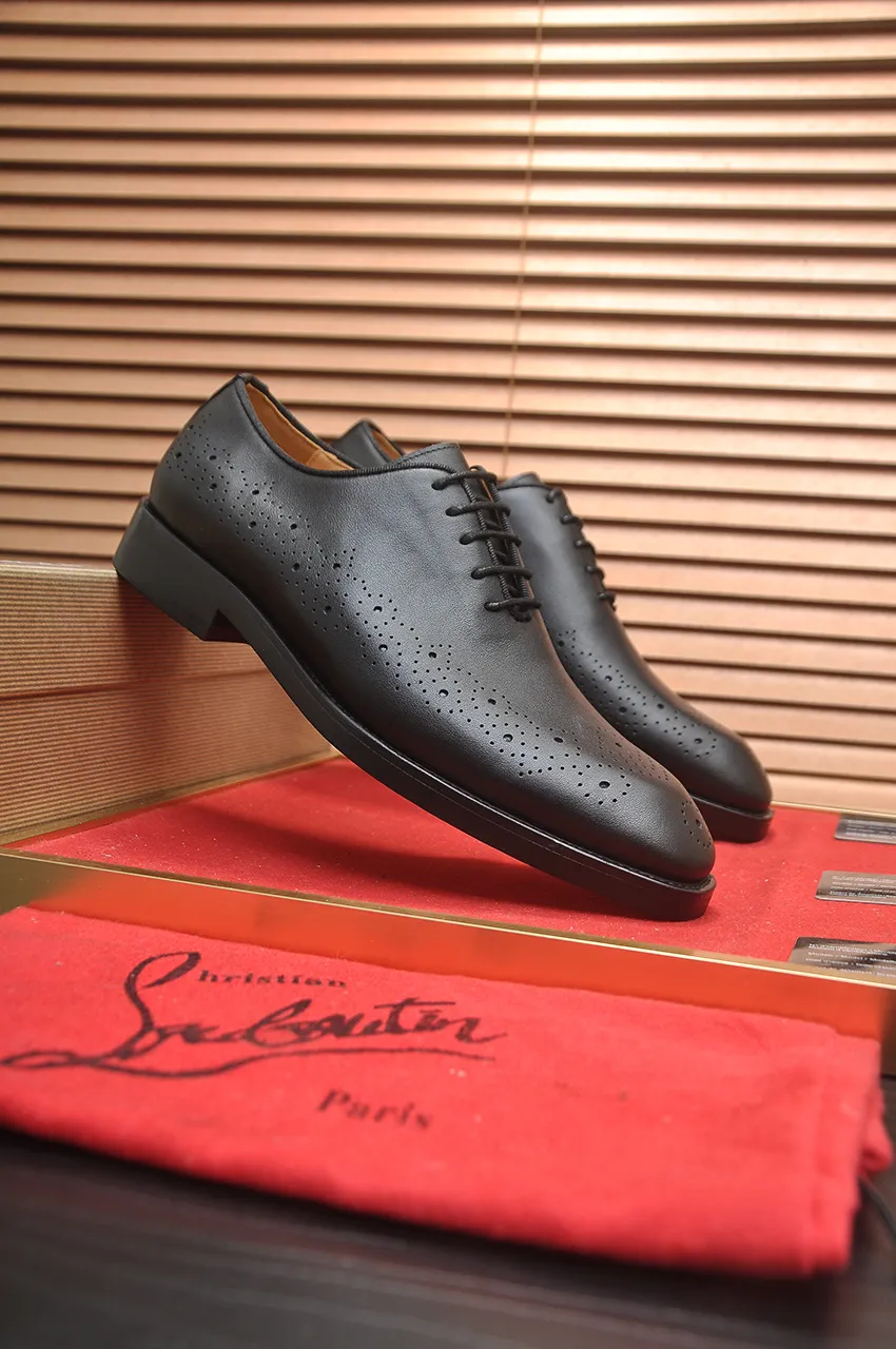 Men's shoes 💰620💶 [Chrstian Loubotin] Red-soled shoes 💋Original mold opening, the highest version on the market, purely handmade ➕Imported cowhide uppers, first-layer water-dyed cowhide lining! Original EU high-gloss outsole. 38 to 45 (45 customized)